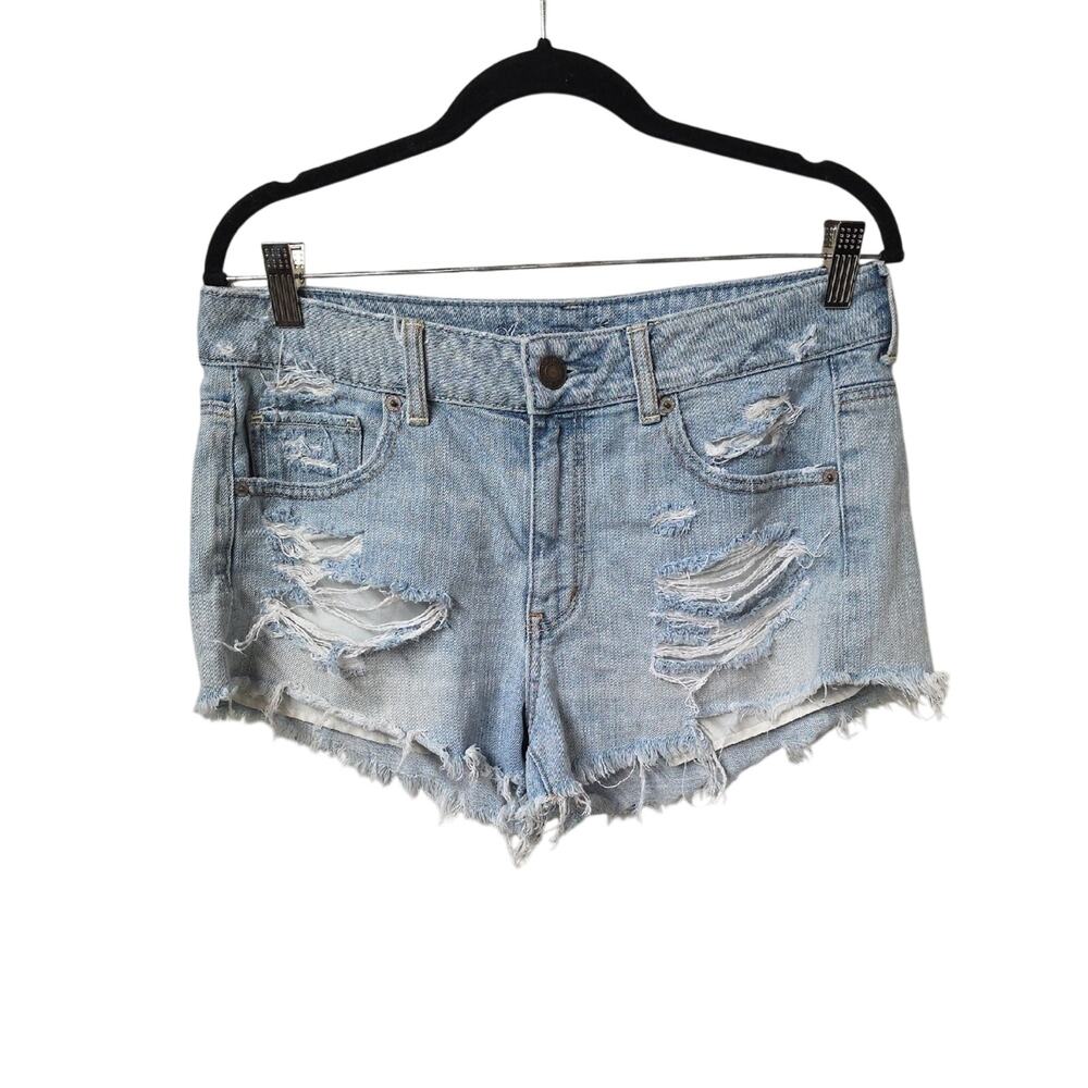 American Eagle Distressed Womens Jean Shorts Size 10